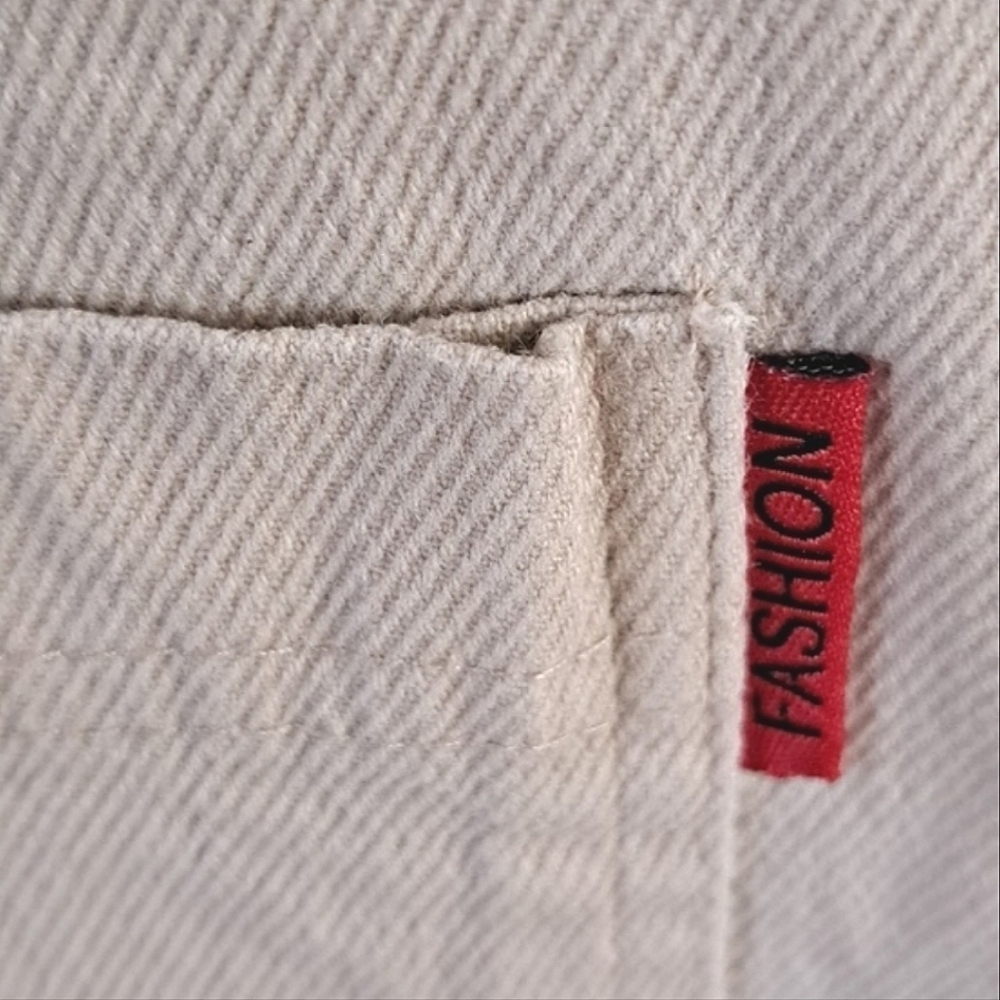 Denim Beige Overalls with Logo Straps Size Medium - Picture 8 of 12